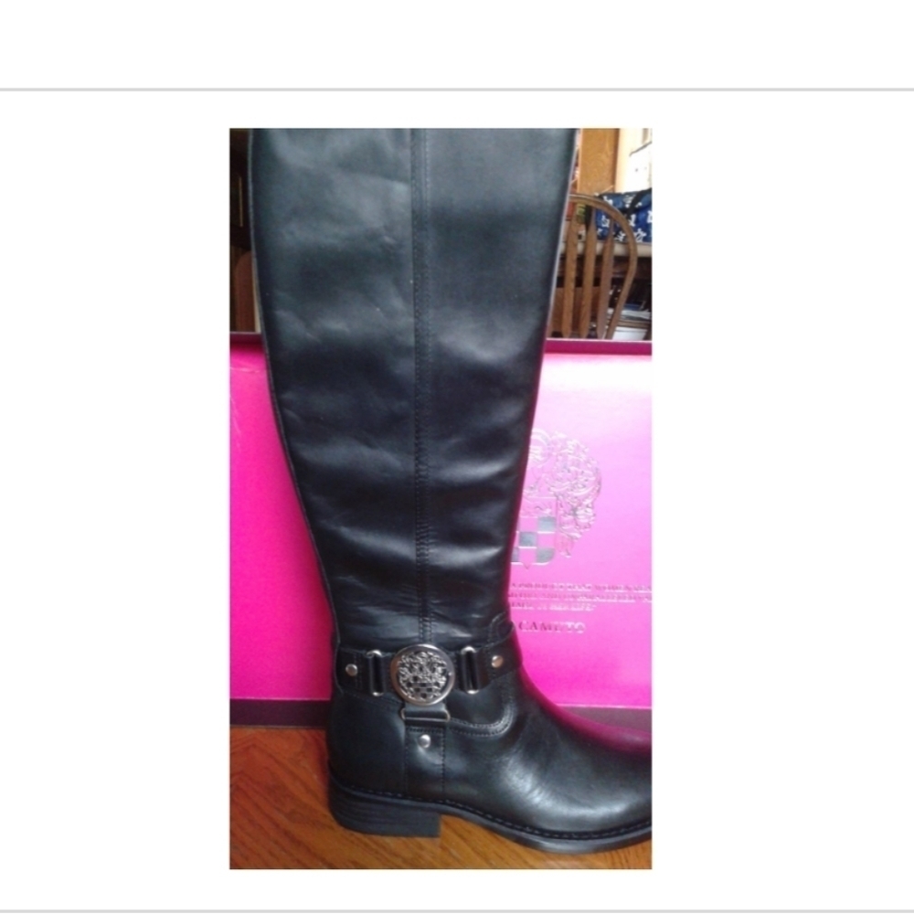 NEW VINCE CAMUTO EQUESTRIAN GENUINE LEATHER BOOTS SIZE 6 - Picture 2 of 8